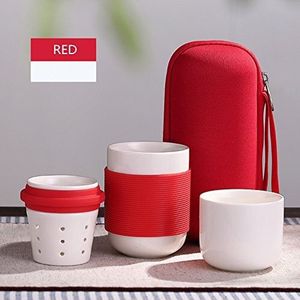 Japanese Tea Cups Ceramic Travel Mug Kungfu Tea Set with Infuser Portable Teapot Set Coffee Mug With Travel Bag Anti