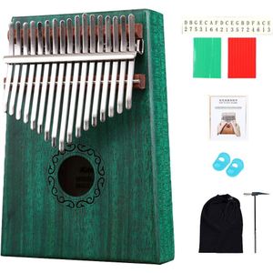 17 Toetsen Kalimba Duim Piano Hout Mahonie Body Muziekinstrument Met Leren Boek Tune Hamer Voor Beginner Kalimba Tas