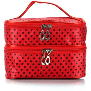 HM002 Golf Punt Handtas Dubbele Dot Make-Up Tassen Cosmetische Tassen En Koffers Make Case Organizer Bag