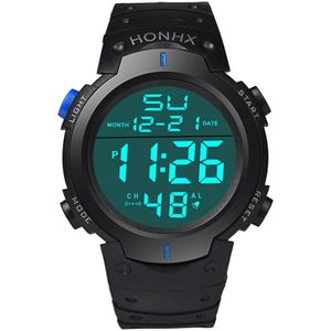 Waterdichte heren Jongen LCD Digitale Stopwatch Datum Rubber Sport Polshorloge Digitale Swim Horloge