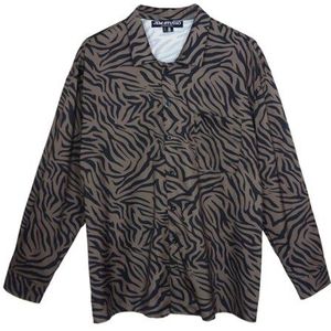 Xitao Tiger Print Blouse Vrouwen Losse Mode Persoonlijkheid Enkele Breasted Alle Match Herfst Shirt Godin Streetwear ZP2383