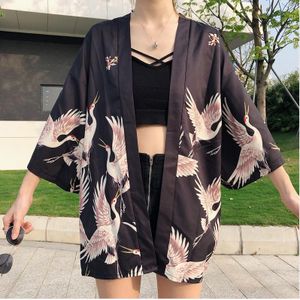 Kimono Vrouw 2022 Japanse Kimono Vest Cosplay Shirt Blouse Voor Vrouwen Japanse Yukata Vrouwelijke Zomer Strand Kimono Haori Obi