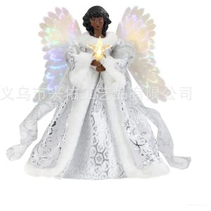 Pasen Glasvezel Angel Boom Hars Standbeeld Lichtgevende Witte Wand Angel Sculptuur Christian Kerstcadeau
