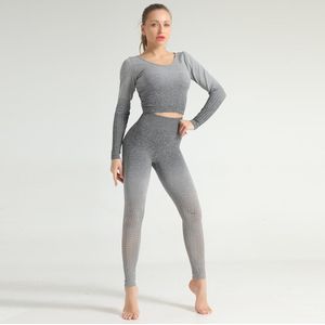 Vrouwen Sport Sexy Top En Leggings Gym Dragen Hoge Taille Elegante Pak Set Meisjes Workout Fitness Herfst Winter Kleding