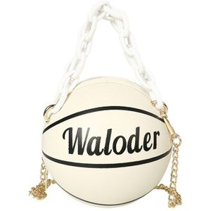 Basketbal Hand Tas Mode Persoonlijkheid Vrouwen Kettingen Brief Schoudertas Creatieve Mini Messenger Bag Ronde Crossbody