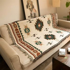 160X220Cm Zachte Deken Etnische Bohemian Gebreide Gooi Winter Vel Sofa Cover Mechanische Wassen Camping Tapijten Flanel Gooi tapijt