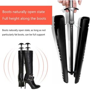 1 Paar Dames Boot Standhouder Shaper Boom Lange Automatische Boot Schoenspanners Shapers Brancard Zwart Ondersteuning Organisator Schoenen