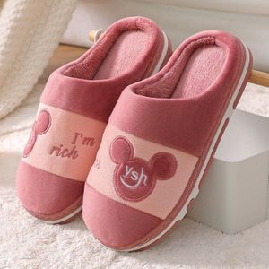 Vrouwen Winter Indoor Slippers Warme Pluche Anti Slip Thuis Slides Winter Faux Fur Schoenen Vrouw Huis Vloer Katoen Slippers