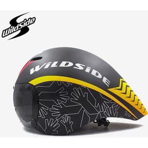 Wildside Tt Fiets Helm Aero Racing Met Bril Fietsen Helm Sport Veiligheid Helm In-Mold Casco Ciclismo Triathlon