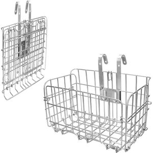 Fiets Mand Opvouwbaar En Afneembare Metalen Mesh Quick Release Fiets Mand Voor Multifunctionele