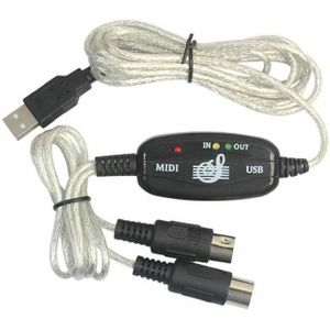 Usb In-Out Kabel Converter Pc Naar Music Keyboard Adapter Usb Adapter Kabel Midi Interface Cord A4G1