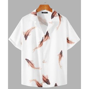 Incerun Zomer Mode Mannen Hawaiian Shirt Gedrukt Strand Turn Down Kraag Korte Mouw Knop Blouse Streetwear Camisa S-3XL