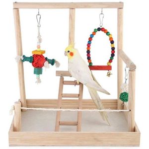 Papegaai Swing Klimmen Ladder Desktop Stand Houten Speeltuin Training Baars Platform Opknoping Kooi Speelgoed Voor Vogels Supplies