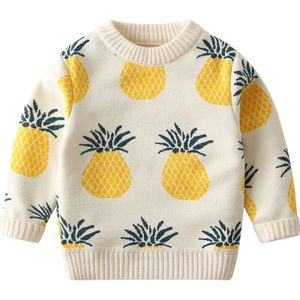 Jongens Trui Herfst Gebreide Ananas Baby Truien Kids Peuter Leuke Verdikking Katoen Herfst Plus Fluwelen Winter