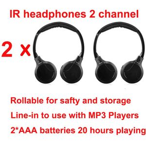IR Infrarood Draadloze hoofdtelefoon Stereo Opvouwbare Auto Headset Oortelefoon Indoor Outdoor Muziek Hoofdtelefoon TV hoofdtelefoon 2 hoofdtelefoon
