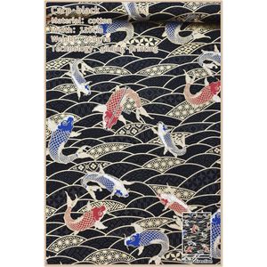 DIY tafelkleed craft quilten handwerk decor Katoen satijn gebronsde Reactieve print Japanse stijl karper stof
