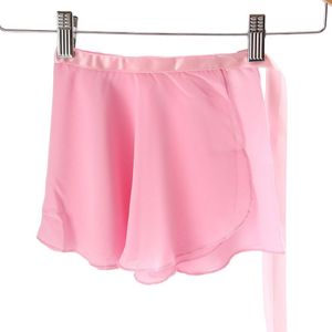 Classic Chiffon Pull-On Wrap Mini Rok Met Taille Tie Kostuum Voor Prestaties Dansen Slijtage Kinderen Meisjes Ballet Dans rok