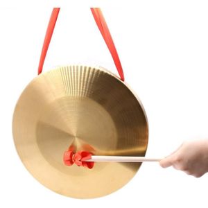 15.5Cm/6 """" Mini Brons Koper Gong Houten Stok Hamer Kinderen Muziek Instrument Speelgoed