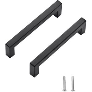 Keuken Vierkante Kast Handgrepen Matte Black Kast Trekt Zwarte Lade Trekt Keukenkast Hardware Keuken Handgrepen, 15 Pack