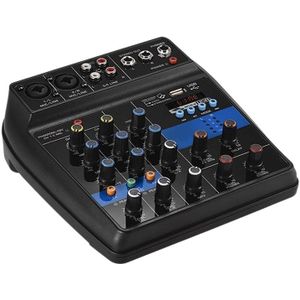 Kleine Mixer 4 Kanaals Bluetooth MP3 Reverb Effect Usb Mini Mixing Console O Mixer Versterker (Us Plug)