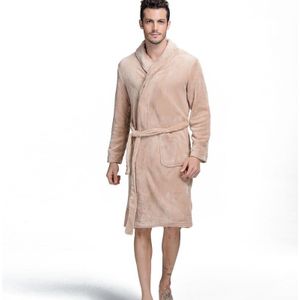 Badjas Mannen Winter dikke flanel gewaad Mannen mannelijke lange coral fleece badjas man plus size XXL Pyjama nachtkleding Kimono badjas