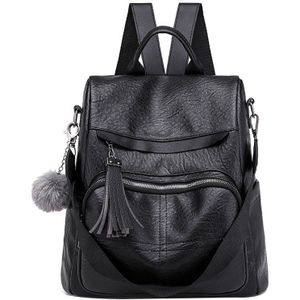 Vrouwen Anti Diefstal Rugzak Casual Dubbele Student Zakken Headset Reizen Schooltas Waterdichte PU Leer Rits Rugzakken Mochila