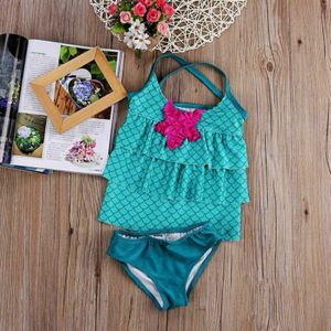 Peuter Baby Meisje Zeemeermin Schalen Patroon Bikini Peuter Kids Meisjes Zomer Groen Badmode Bikini Set Badpak Badpak