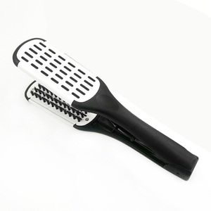 Pro Kappers Stijltang Nylon Haar Rechttrekken Dubbele Borstels V Vorm Kam Klem Niet Pijn Styling Gereedschap Thuis