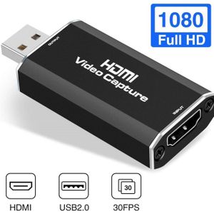 Capture Card Full Hd 1080P Hdmi Naar USB2.0 Video Capture Voor PS4 Game Dvd Camcorder Camera Opname Live Omroep
