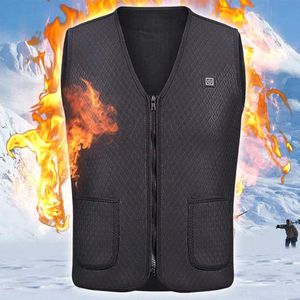Elektrische Vest Verwarmd Body Warmer Fysiotherapie Thermische Zwart Koolstofvezel Warme Usb Verwarmde Pad Kleding Comprimeren Winter