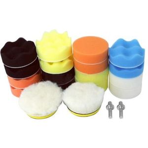 Wasstraat 22Pcs 3 Inch Auto Schuim Boor Polijsten Pads Kit Auto Buffing Sponzen Polijstmachine Polijsten Waxen Spons auto Accessoire