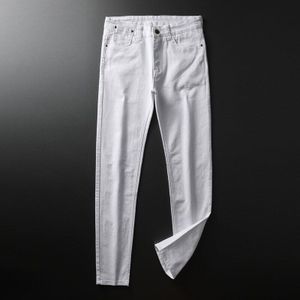 Klassieke Stijl Zomer Mannen Witte Skinny Jeans Casual Business Stretch Denim Broek Mannelijke Broek 28-38