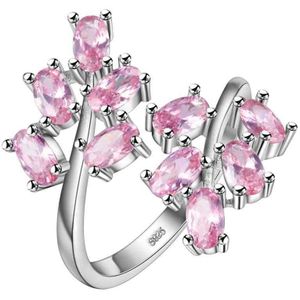 JoiasHome Zilver 925 Sieraden Ruby Edelstenen Ring Voor Vrouwen Opean Adjst Size Vrouwen Fijne Sieraden Rood/roze/paars kleur Party