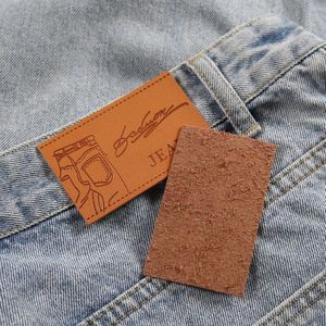 Jeans Label Op Voorraad/Pu/Card Tags Universele Jeans Lederen Patch Labels Goede Lederen Label Voor Jeans 100 Stks/partij