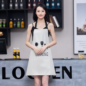 Waterdichte Servies Afdrukken Schort Unisex Keuken Kok Schort Barbecue Kapsel Werk Schort Restaurant Ober Schort