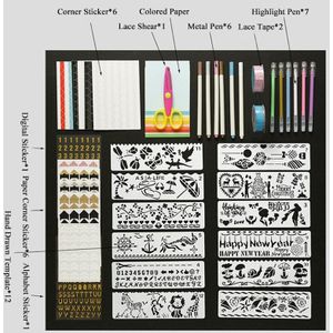 1Set Plastic Scrapbook Stencil Tool Voor Kis/Volwassenen Diy Fotoalbum Plakboek Tool Kit Zelfklevende Stencil Patroon hand Tekening