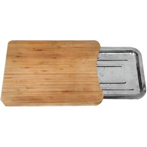 Keuken Houten Tool Picknicks Praktische Snijplank Sliding Lade Milieuvriendelijke Rechthoek Antislip Thuis Hakblok Accessoires