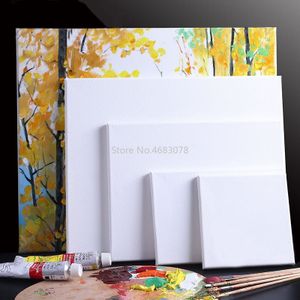 1 Stuk Witte Lege Vierkante Kunstenaar Canvas Voor Canvas Olieverf, Houten Board Frame Voor Primed Olie Acryl Verf