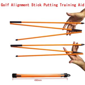 2 stks/pak Golf Alignment Stick Putting Training Aid Verbeteren Golf Vaardigheden Bal Positie Scores Swing Vliegtuig Oranje Glasvezel