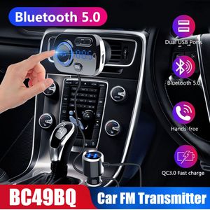 BC49BQ QC3.0 handsfree Bluetooth Car Kit Auto Fm-zender Dual USB 5V 3.4A Auto Lading Telefoon Lading FM Modulator MP3 Speler