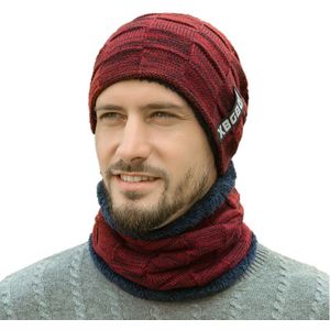 AISPORT Beanie Muts Sjaal Set Mannen Herfst Winter Pluizige Gebreide Cap Halswarmer Hoofddeksels