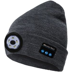 Bluetooth Oortelefoon Muziek Hoed Winter Draadloze Hoofdtelefoon Cap Headset Mic Outdoor Fietsen Wandelen Led Licht Gebreide Hoed Voor Xiaomi