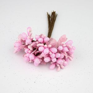 Huadodo 10 stks heldere kunstmatige meeldraden handgemaakte bloem berry voor wedding plakboek decoratie diy kransen fakeflowers