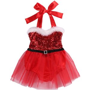 Pasgeboren Kids Kleding Baby Meisjes Rompertjes Jurk Kerstman Sequin Jumpsuit Kerst Outfits Kostuum Bebe Baby Kleding
