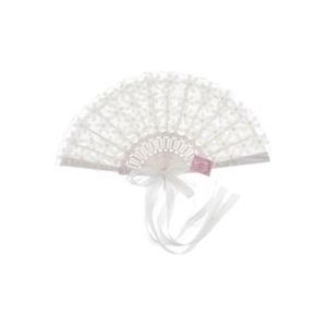 Vintage Bruids Kant Boeket Fan Crystal Bruidsmeisje Boeket Bruidsboeket Flapper Accessoires (Wit)