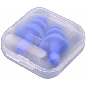 1 Paar Blauwe Spiraal Effen Handig Siliconen Oordopjes Anti Noise Snurken Oordopjes Comfortabel Voor Studie Slapen