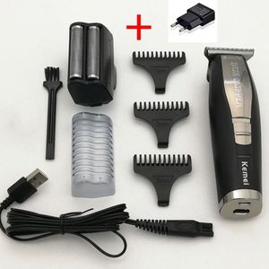 Kemei 2 In 1 Haar Baard Trimmer Scheerapparaat voor Mannen 0mm Kaalhoofdige Tondeuse Vergeldende Scheermes Afwerking Scheren machine