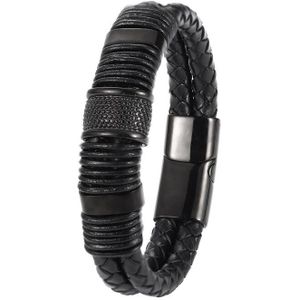 Mingao Rvs Charm Charkra Magnetische Zwarte Armbanden Voor Mannen Lederen Lederen Tennis Armbanden Sieraden Accessoires Vrienden