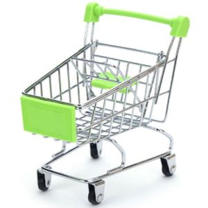 Mini Supermarkt Hand Trolley Shopping Utility Winkelwagen Opslag Mand Pretend Kids