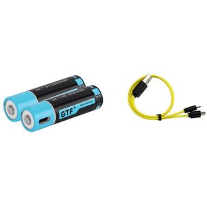 GTF1.5V Usb Aa Li-Ion Batterij 2550mwh 1500Mah 100% Capaciteit Li-Polymer Usb Oplaadbare Lithium Usb Batterij Usb Kabel